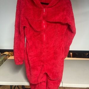 Cozy Red Fleece Onesie